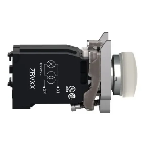 Schneider Electric, Harmony XB4, Panel Mount White Pilot Light Complete, 22mm Cutout, 240V ac - XB4BV41 product image