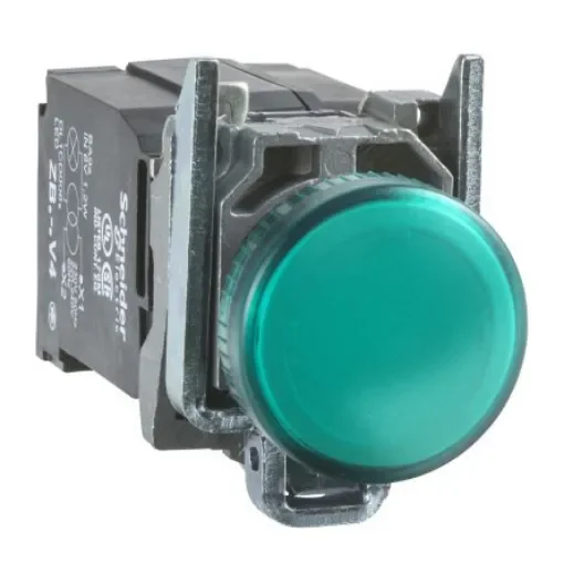 Schneider Electric, Harmony XB4, Panel Mount Green Pilot Light Complete, 22mm Cutout, 240V ac - XB4BV43 product image
