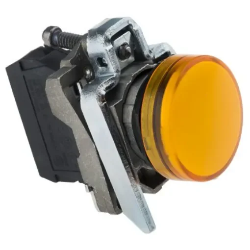 Schneider Electric, XB4, Panel Mount Orange Universal LED Pilot Light, 22mm Cutout, IP66, IP67, IP69(IP69K), Round, 24V - XB4BVB5 product image