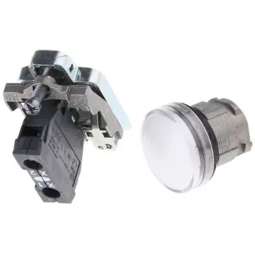 Schneider Electric, Harmony XB4, Panel Mount White Universal LED Pilot Light, 22mm Cutout, IP66, IP67, IP69(IP69K), - XB4BVG1 product image