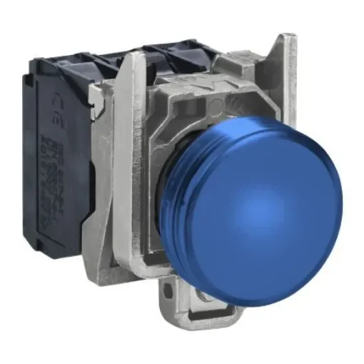 Schneider Electric, Harmony XB4, Panel Mount Blue Universal LED Pilot Light, 22mm Cutout, 120V ac - XB4BVG6 product image