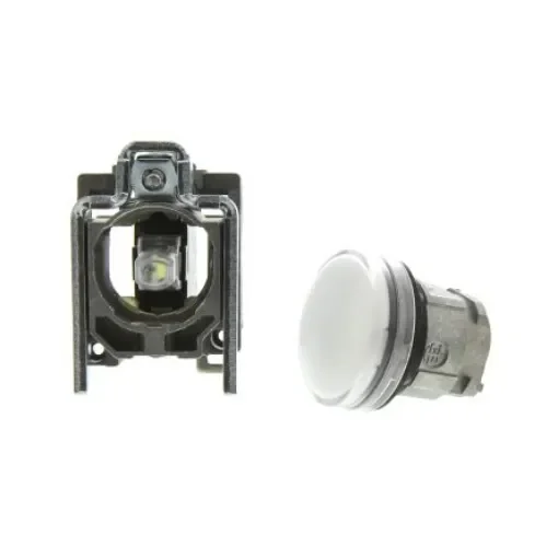 Schneider Electric, Harmony XB4, Panel Mount White Universal LED Pilot Light, 22mm Cutout, IP66, IP67, IP69(IP69K), - XB4BVM1 product image