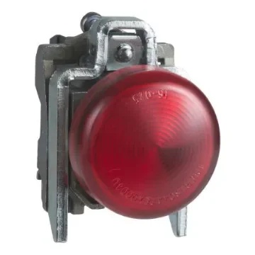 Schneider Electric, Harmony XB4, Panel Mount Red LED Pilot Light, 22mm Cutout, IP65, 240V ac - XB4BVM4EX product image