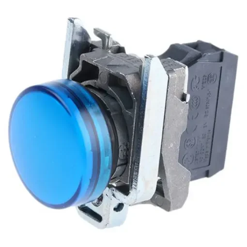 Schneider Electric, Harmony XB4, Panel Mount Blue Universal LED Pilot Light, 22mm Cutout, 240V ac - XB4BVM6 product image