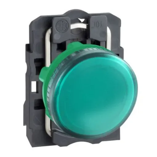 Schneider Electric, Harmony XB5, Panel Mount Green Pilot Light, 22mm Cutout, IP66, IP67, Round, 250V - XB5AV63 product image