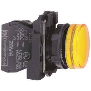 Schneider Electric, Harmony XB5, Panel Mount Orange Pilot Light, 22mm Cutout, IP66, IP67, 250V - XB5AV65 product image