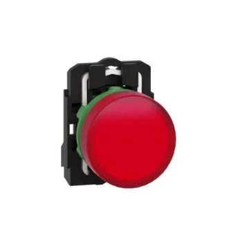 Schneider Electric, Harmony XB5, Panel Mount Red Universal LED Pilot Light, 22mm Cutout, IP66, IP67, 240V ac - XB5AVM4 product image