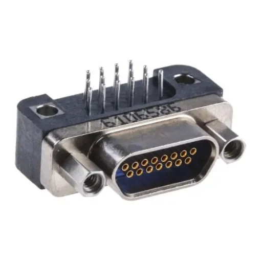 Glenair GMR7590 15 Way Right Angle Through Hole D-sub Connector Socket, 1.91mm Pitch - GMR7590-15S-1BSN product image