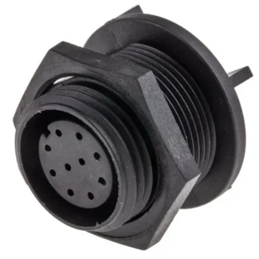Bulgin Circular Connector, 10 Contacts, PCB Mount, Miniature Connector, Socket, Female, IP68, Buccaneer 400 Series - PX0413/10S/PC product image