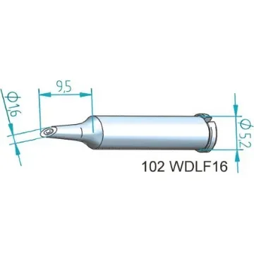 Ersa 1.6 mm Straight Hoof Soldering Iron Tip for use with i-Tool - 102WDLF16 product image
