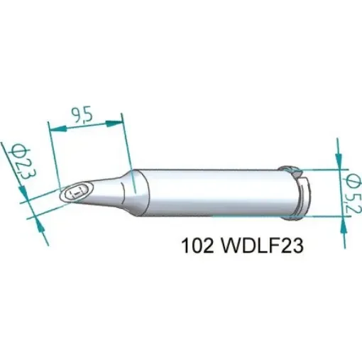 Ersa 2.3 mm Straight Hoof Soldering Iron Tip for use with i-Tool - 102WDLF23 product image