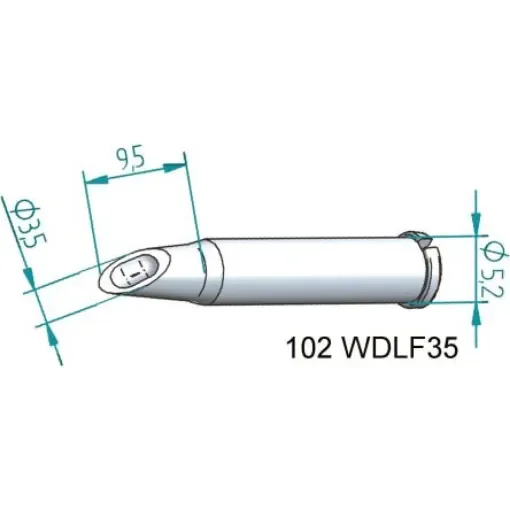 Ersa 3.5 mm Straight Hoof Soldering Iron Tip for use with i-Tool - 102WDLF35 product image