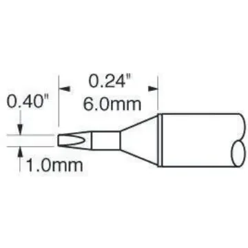 Metcal STTC 1 mm Chisel Soldering Iron Tip for use with MX-H1-AV, MX-RM3E - STTC-125P product image