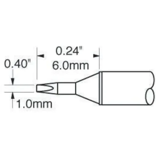 Metcal STTC 1 mm Chisel Soldering Iron Tip for use with MX-H1-AV, MX-RM3E - STTC-125P product image