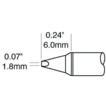 Metcal STTC 1.78 mm Chisel Soldering Iron Tip for use with MX-H1-AV, MX-RM3E - STTC-137P product image