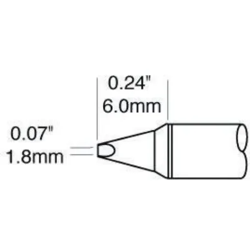 Metcal STTC 1.78 mm Chisel Soldering Iron Tip for use with MX-H1-AV, MX-RM3E - STTC-137P product image
