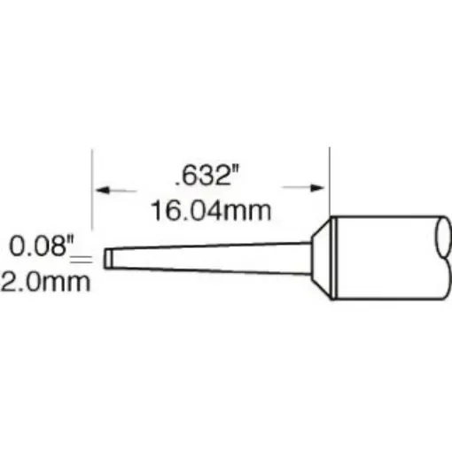 Metcal SxP 2 mm Chisel Soldering Iron Tip for use with MFR-H1-SC2 - SFP-CHL20 product image