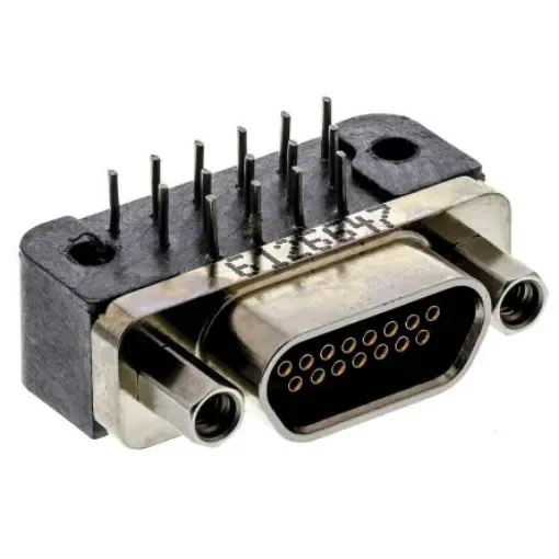 Glenair MWDM 15 Way Right Angle Through Hole D-sub Connector Socket, 2.54mm Pitch - MWDM2L-15SCBRP-.110 product image