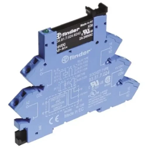 Finder 38 Series Interface Relay, DIN Rail Mount, 6V dc Coil, SPST - 38.91.7.006.9024 product image