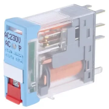 Releco PCB Mount Power Relay, 230V ac Coil, 5A Switching Current, DPDT - C12A21X230A product image
