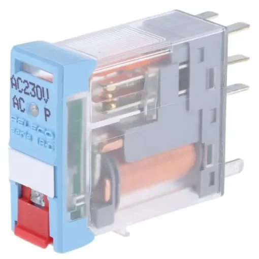 Releco PCB Mount Power Relay, 230V ac Coil, 5A Switching Current, DPDT - C12A21X230A product image