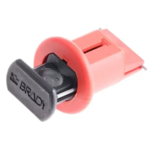 Brady Red 1-Lock Glass-Reinforced Nylon Miniature Circuit Breaker Switch Lockouts, 7.14mm Shackle - 090850 product image