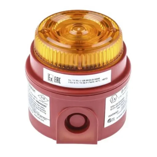 e2s IS-mB1 Series Amber Flashing Beacon, 24 V dc, Surface Mount, LED Bulb, IP65 - IS-MB1-R/A product image