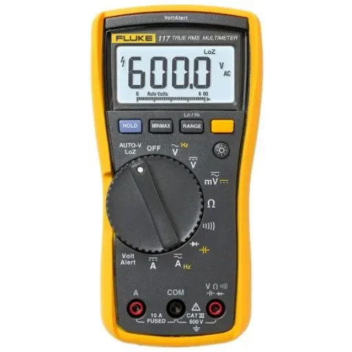 Fluke 117 Handheld Digital Multimeter, True RMS, 10A ac Max, 10A dc Max, 600V ac Max - FLUKE 117 EUR product image