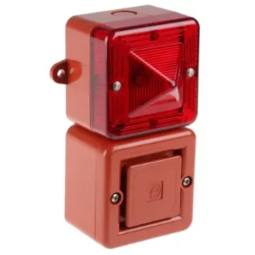e2s SONFL1X Series Red Sounder Beacon, 115 V ac, IP66, Wall Mount, 100dB at 1 Metre - SONFL1XAC115R/R product image