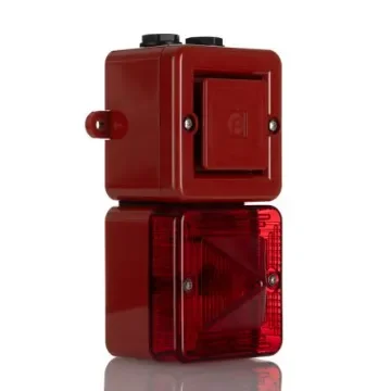 e2s SONFL1X Series Red Sounder Beacon, 230 V ac, IP66, Wall Mount, 100dB at 1 Metre - SONFL1XAC230R/R product image
