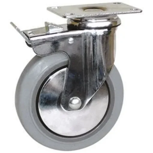 Guitel Hervieu Braked Swivel Castor Wheel, 80kg Capacity, 100mm Wheel - 165311420 product image