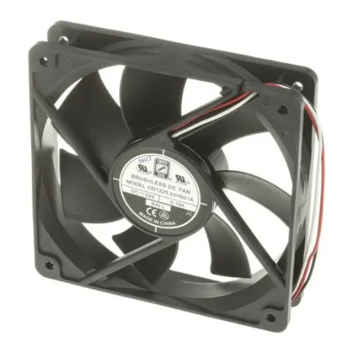 RS PRO Axial Fan, 24 V dc, DC Operation, 151.2m³/h, 5W, 190mA Max, 120 x 120 x 25mm - 6196501 product image