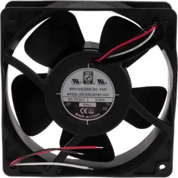 RS PRO Axial Fan, 24 V dc, DC Operation, 178.4m³/h, 7W, 320mA Max, 120 x 120 x 38mm - 6196573 product image