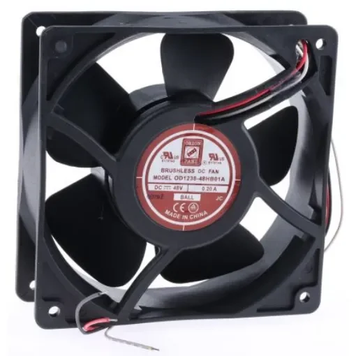 RS PRO Axial Fan, 48 V dc, DC Operation, 178.4m³/h, 9.6W, 200mA Max, 120 x 120 x 38mm - 6196602 product image