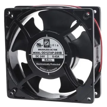 RS PRO Axial Fan, 24 V dc, DC Operation, 237.9m³/h, 10.6W, 430mA Max, 127 x 127 x 38mm - 6196630 product image