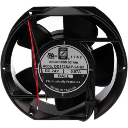 RS PRO Axial Fan, 24 V dc, DC Operation, 399.3m³/h, 23.28W, 970mA Max, 172 x 150mm - 6196719 product image