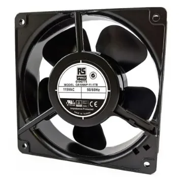 RS PRO Axial Fan, 115 V ac, AC Operation, 186.9m³/h, 15W, 190mA Max, 120 x 120 x 38mm - 6196775 product image