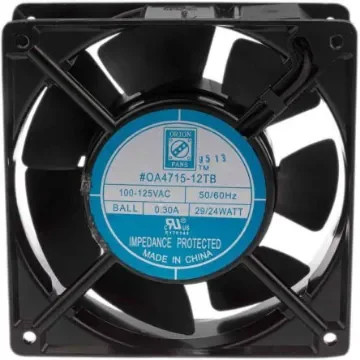 RS PRO Axial Fan, 115 V ac, AC Operation, 186.9m³/h, 24W, 300mA Max, 120 x 120 x 38mm - 6196955 product image