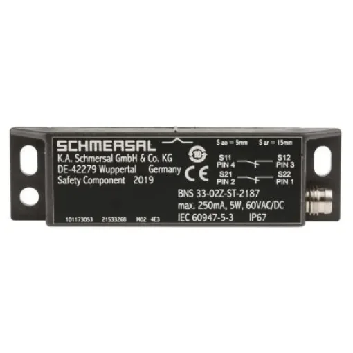 Schmersal BNS33 Series Magnetic Safety Switch, 60V ac/dc, Plastic Housing, M8 - BNS 33-02Z-ST-2187 product image