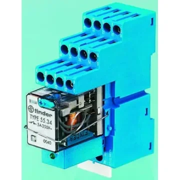 Finder 58 Series Interface Relay, DIN Rail Mount, 110V ac Coil, 4PDT, 4-Pole, 7A Load - 58.34.8.110.0060SMA product image