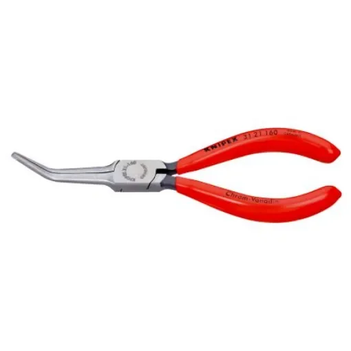 Knipex Long Nose Pliers, 160 mm Overall, Angled Tip, 55mm Jaw - 31 21 160 product image