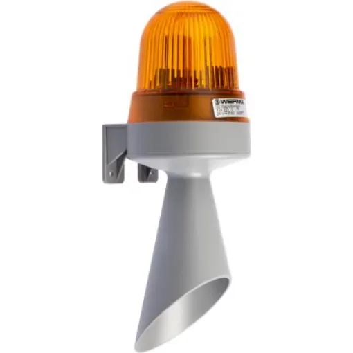 Werma 424 Series Yellow Horn Beacon, 24 V ac/dc, IP65, Wall Mount, 98dB at 1 Metre - 424.320.75 product image