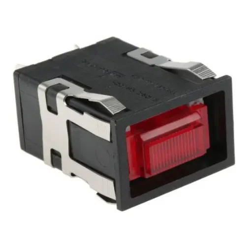 Honeywell AML32 Series Illuminated Push Button Switch, Latching, Panel Mount, DPST, Red LED, 125/250V ac - AML32FBC4AD product image