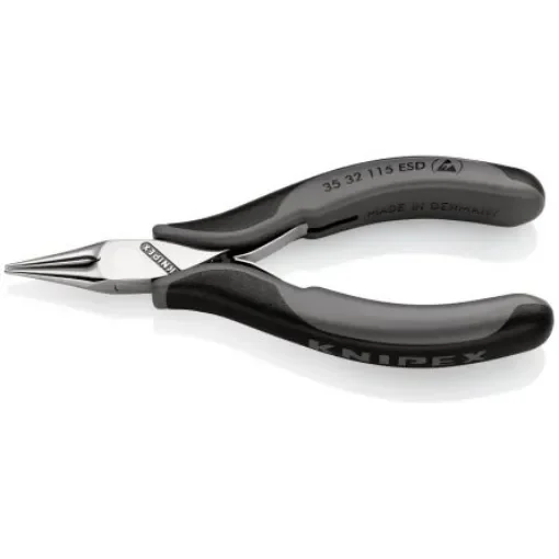 Knipex 35 32 Long Nose Pliers, 115 mm Overall, Straight Tip, 22,5mm Jaw, ESD - 35 32 115 ESDRS product image