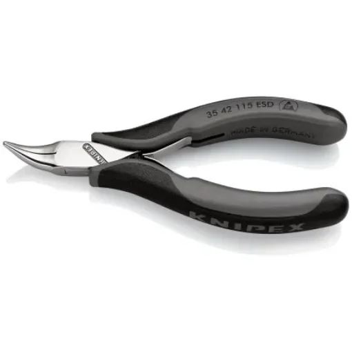 Knipex 35 42 Long Nose Pliers, 115 mm Overall, Flat, Straight Tip, 22,5mm Jaw, ESD - 35 42 115 ESDRS product image