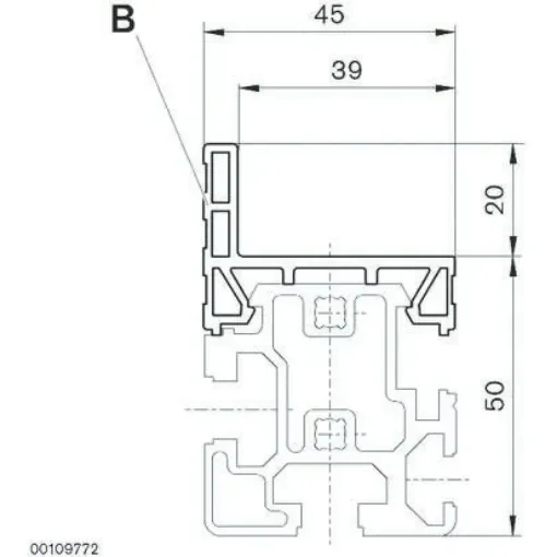 Bosch Rexroth Profile Rail, 3000mm Length x 45mm Width x 70mm Height - 3 842 993 512/3000 product image