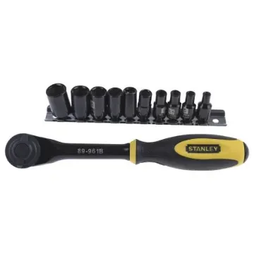 Stanley 11-Piece Metric 1/4 in Standard Socket Set with Ratchet, 6 point - 0-94-607 product image