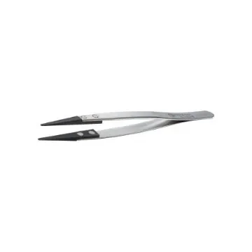 ideal-tek 130 mm, Stainless Steel; Plastic Tipped, Flat; Rounded, ESD Tweezers - 2ACF.SA product image