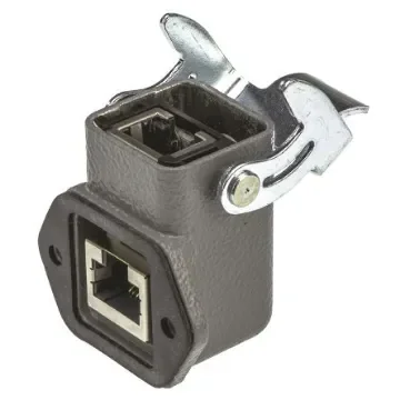 Harting Han 3A RJ45 Series Female RJ45 Connector, Panel Mount, Cat5 Right Angle 1 Port 8 -Way - 09452151108 product image