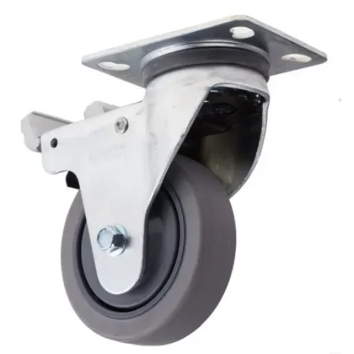 RS PRO Braked Swivel Castor Wheel, 75kg Capacity, 100mm Wheel - 6667561 product image
